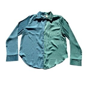 Lulu's Dual Green Women’s Button Down Blouse Sz: M